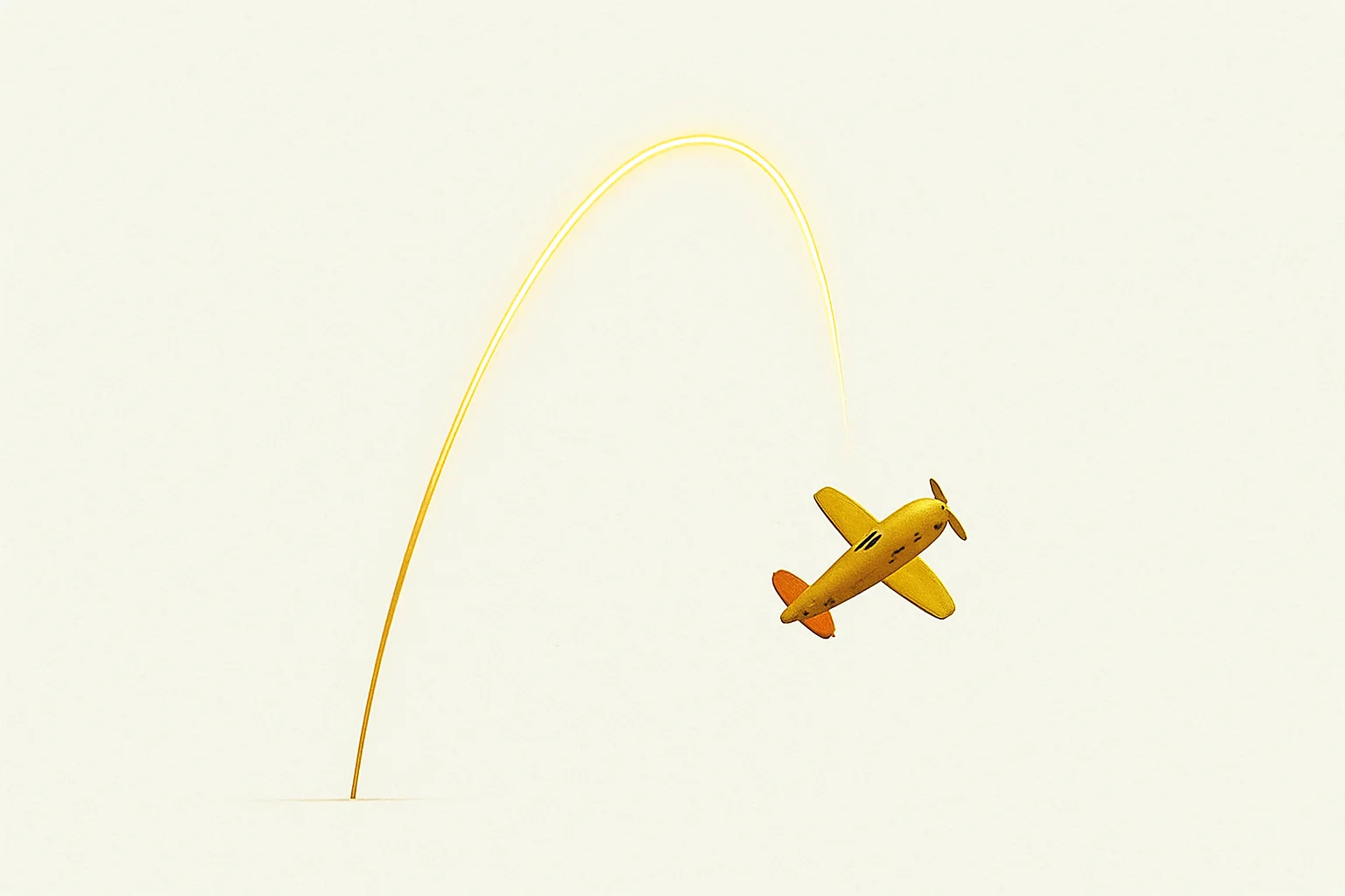 Crash Game Plane Plane ascending with glowing multiplier curve on white background